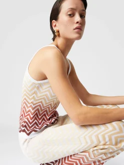 Cotton and viscose chevron dégradé basket