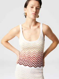 Cotton and viscose chevron dégradé basket
