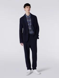 Cotton and viscose chevron jacket