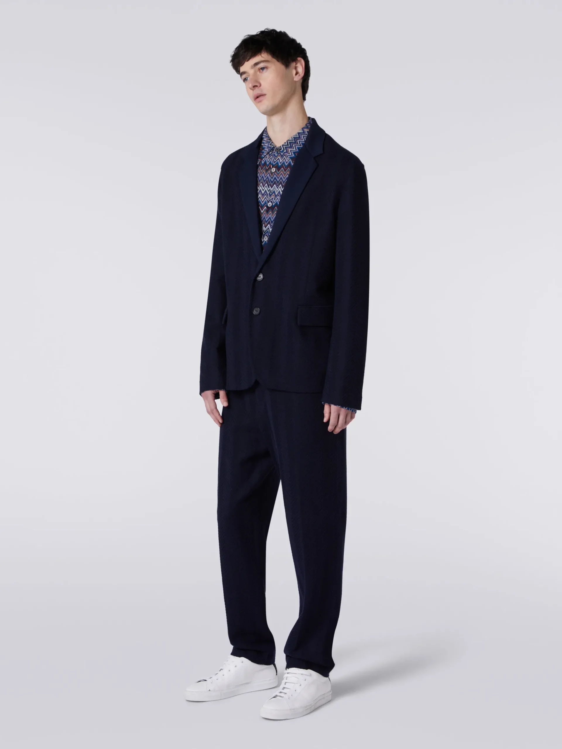 Cotton and viscose chevron jacket