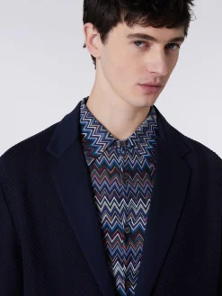 Cotton and viscose chevron jacket