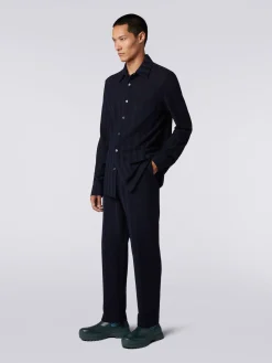 Cotton and viscose chevron shirt