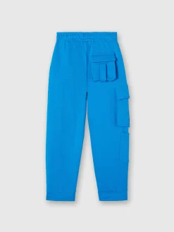 Cotton cargo joggers with logo lettering