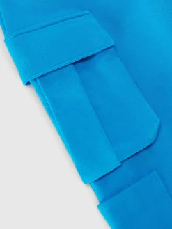 Cotton cargo joggers with logo lettering
