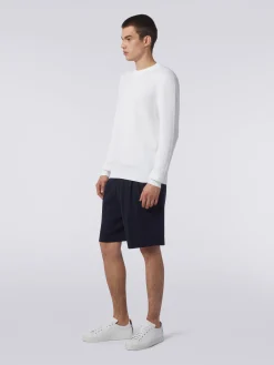 Cotton chevron crew-neck pullover