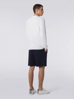 Cotton chevron crew-neck pullover