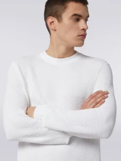 Cotton chevron crew-neck pullover