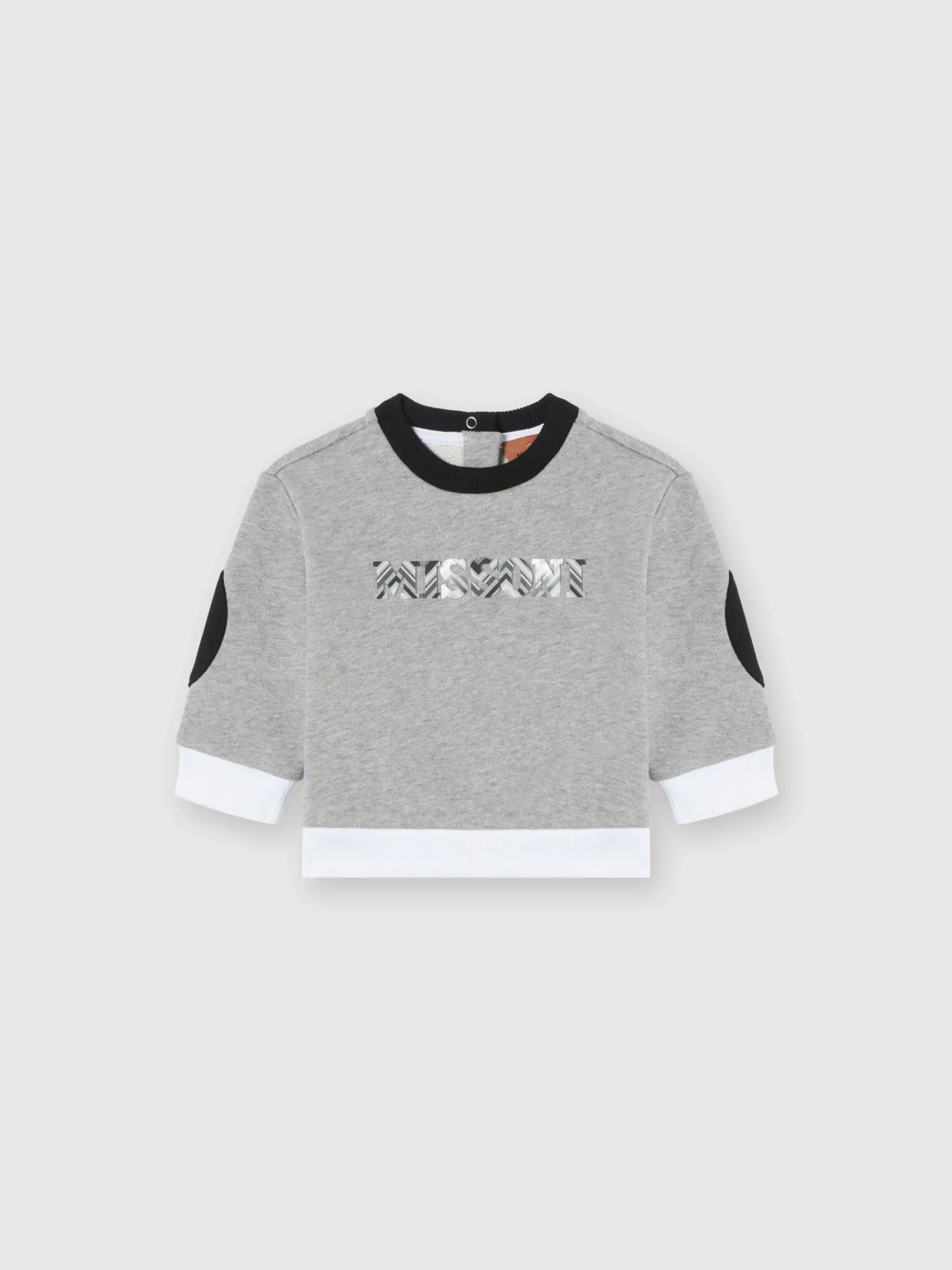 Cotton crewneck sweatshirt with embossed logo print