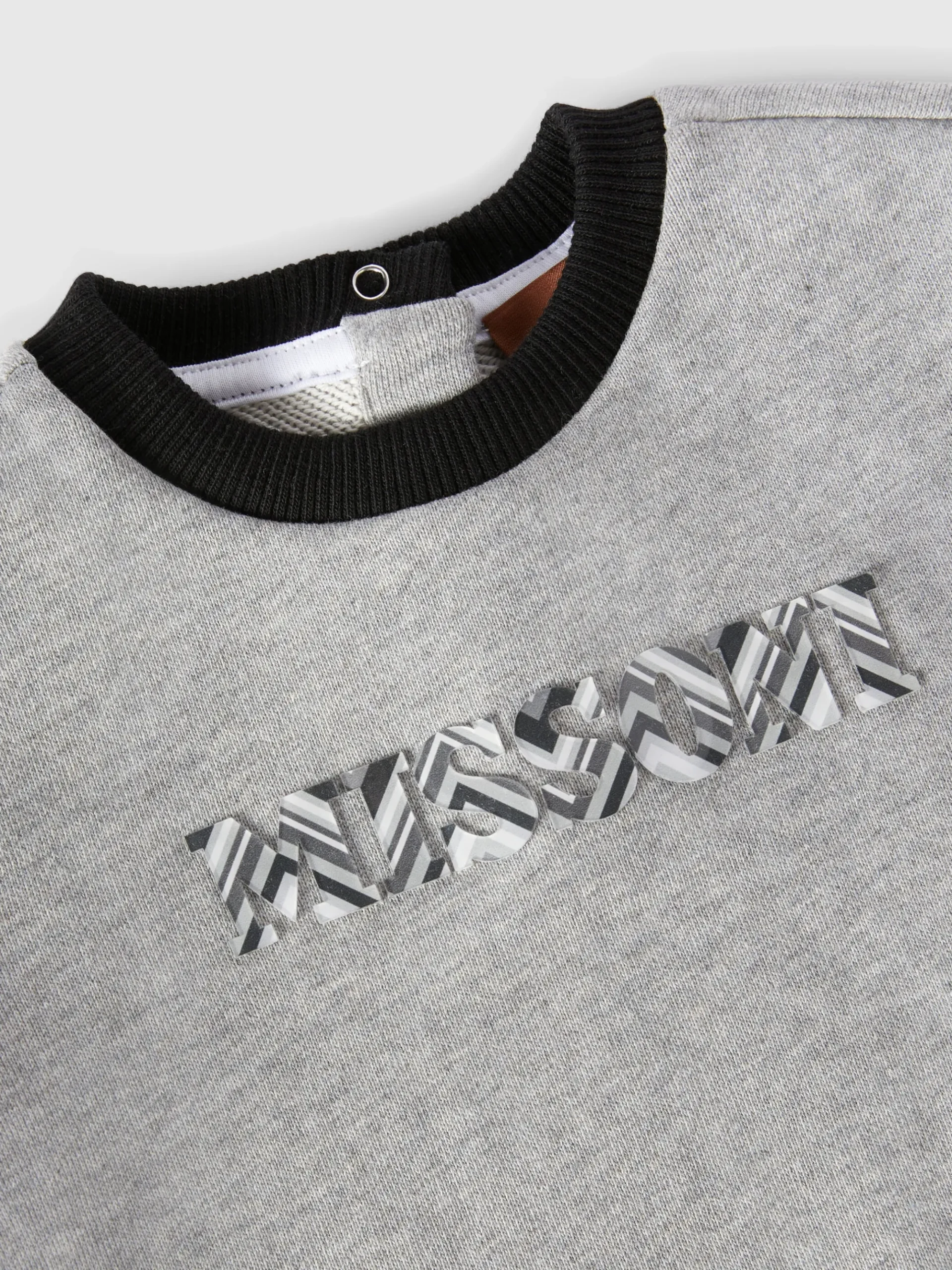 Cotton crewneck sweatshirt with embossed logo print