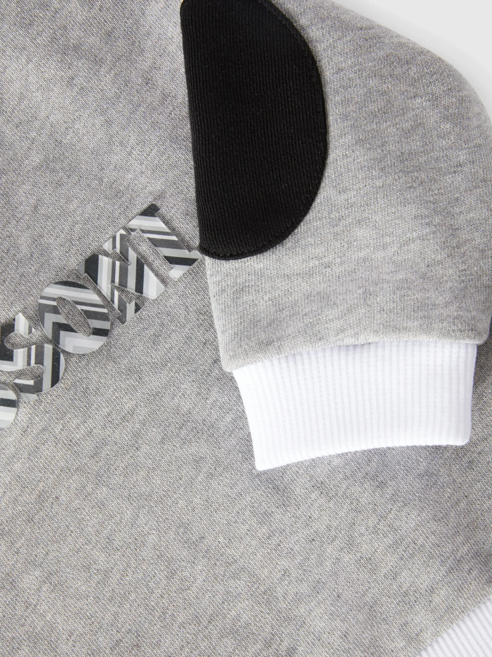 Cotton crewneck sweatshirt with embossed logo print