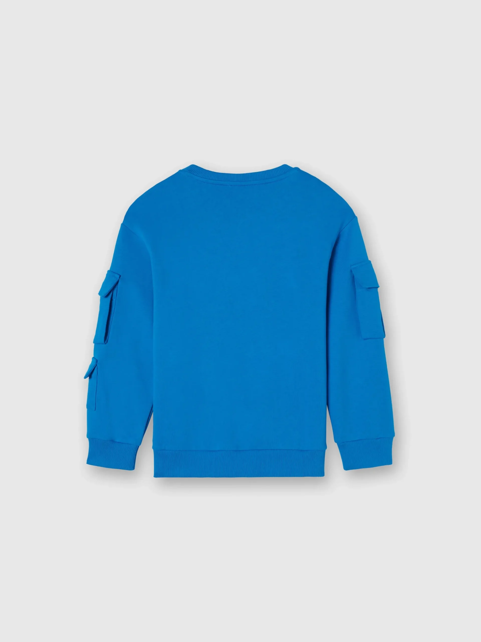 Cotton crewneck sweatshirt with patch pockets and embroidered logo