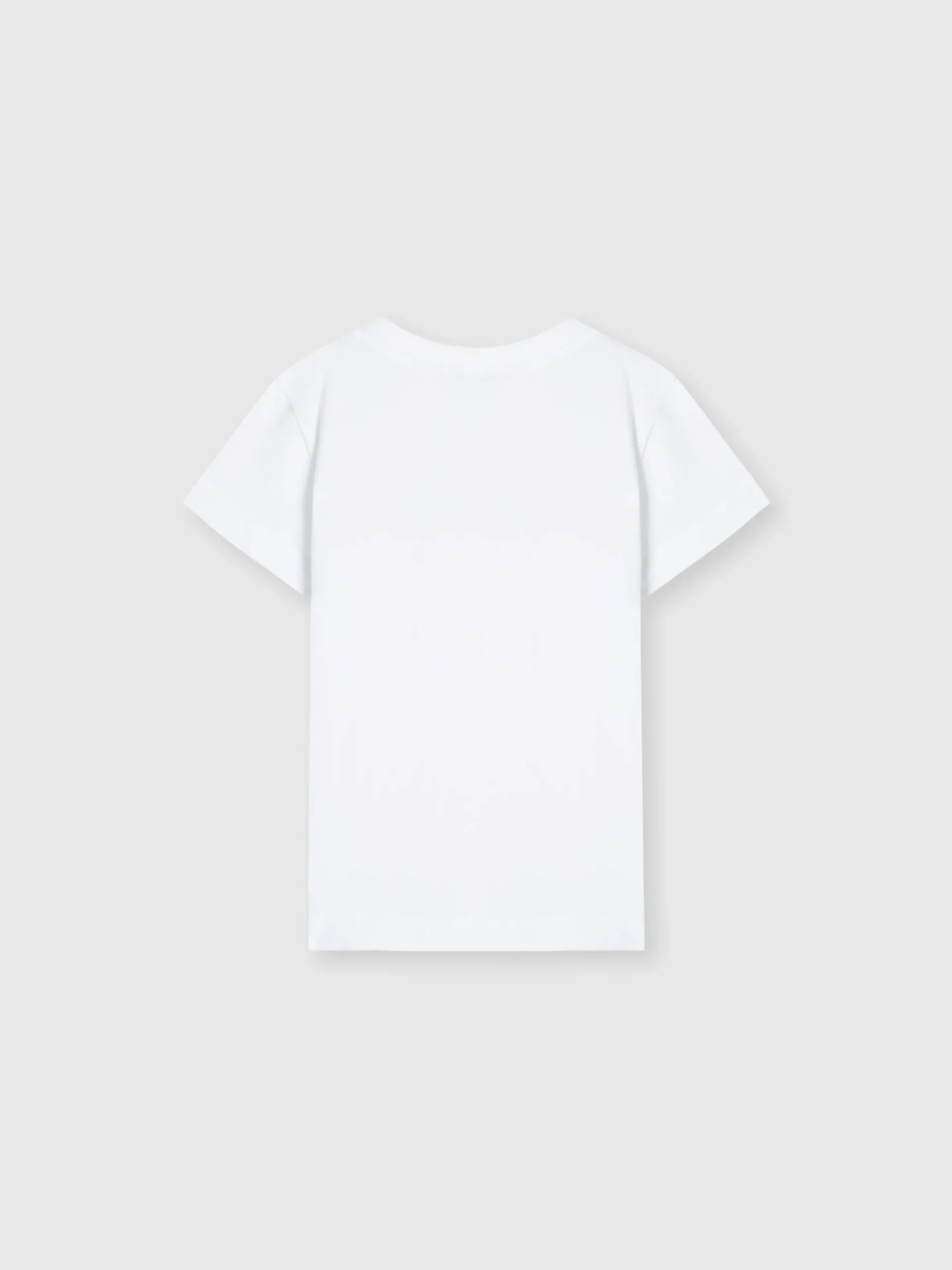 Cotton crewneck T-shirt with rhinestone lettering