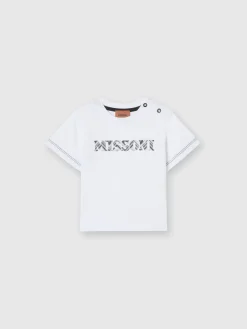Cotton crewneck T-shirt with embossed logo