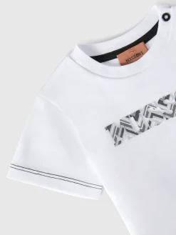 Cotton crewneck T-shirt with embossed logo