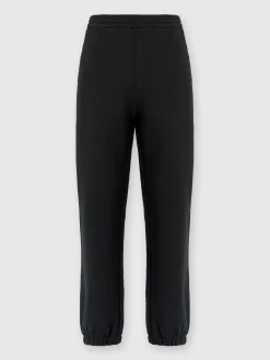 Cotton fleece joggers with knitted insert