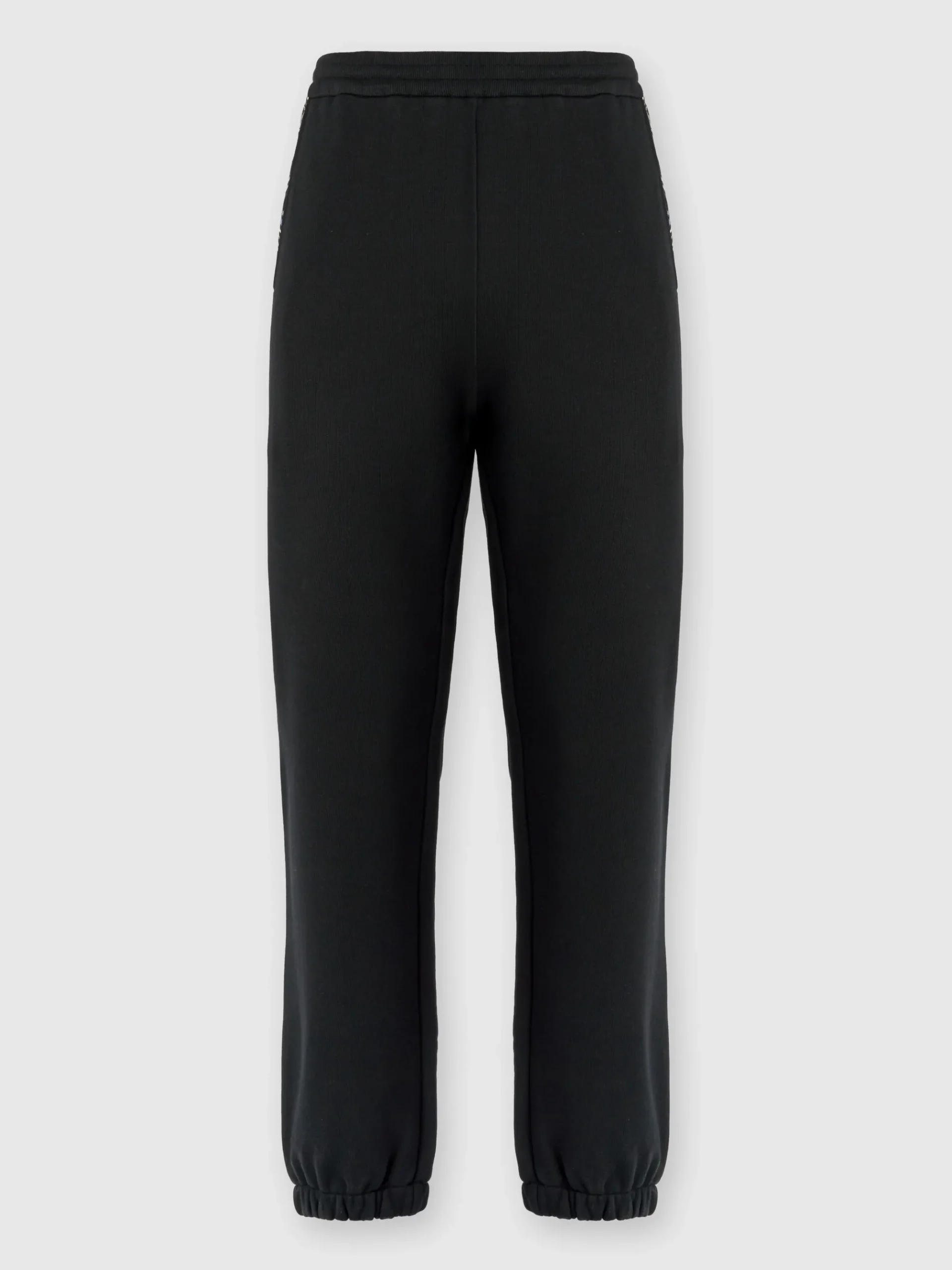 Cotton fleece joggers with knitted insert