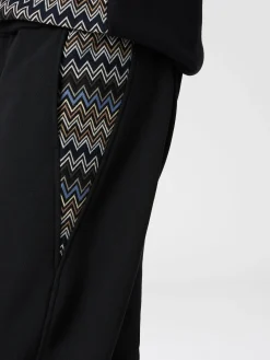 Cotton fleece joggers with knitted insert