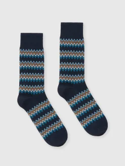 Cotton jacquard blend socks