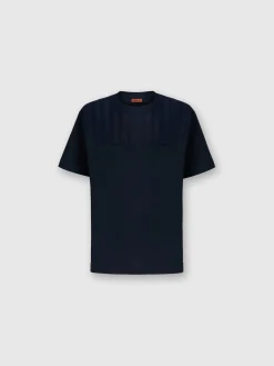 Cotton jersey T-shirt with zigzag insert