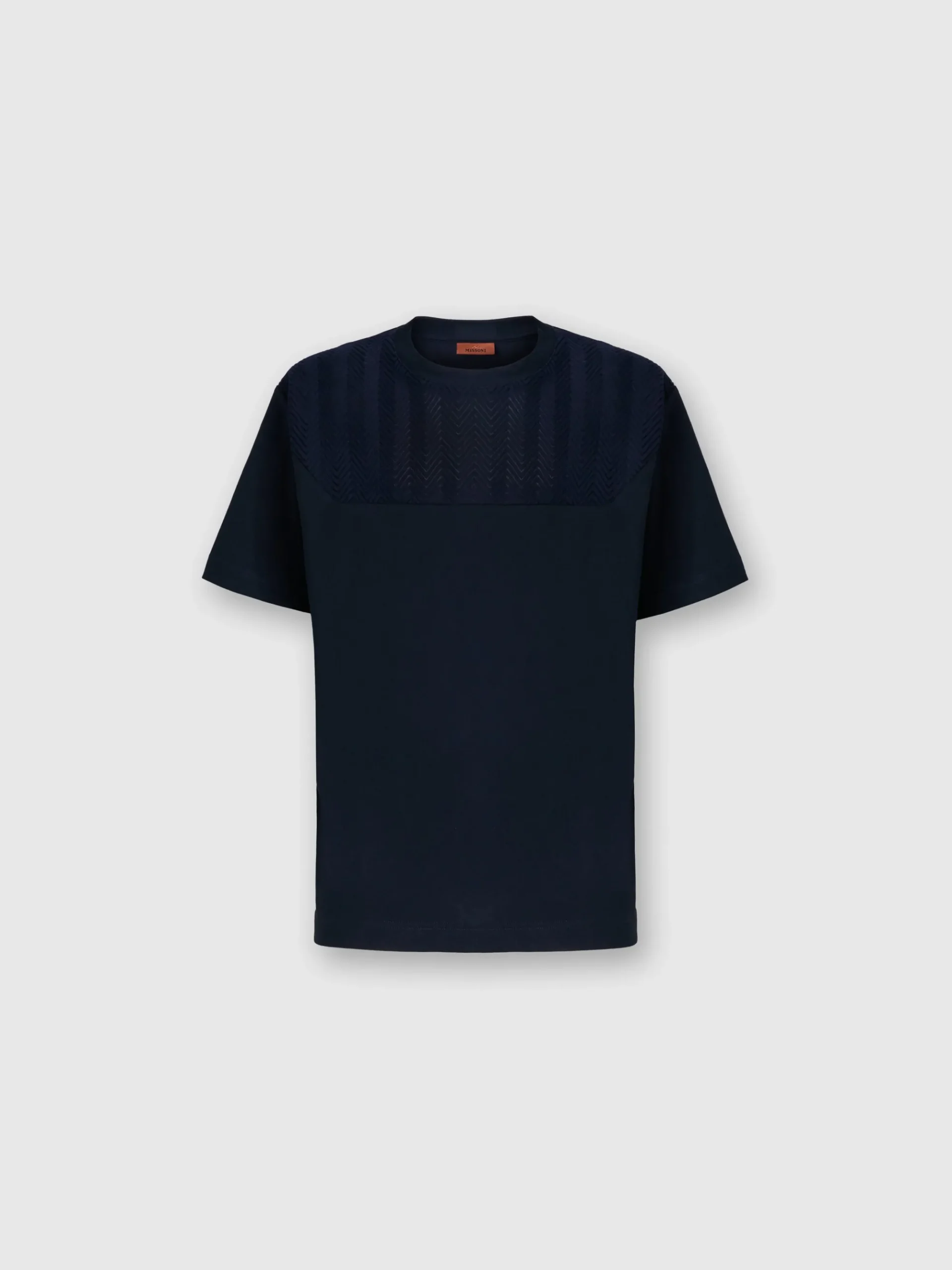 Cotton jersey T-shirt with zigzag insert