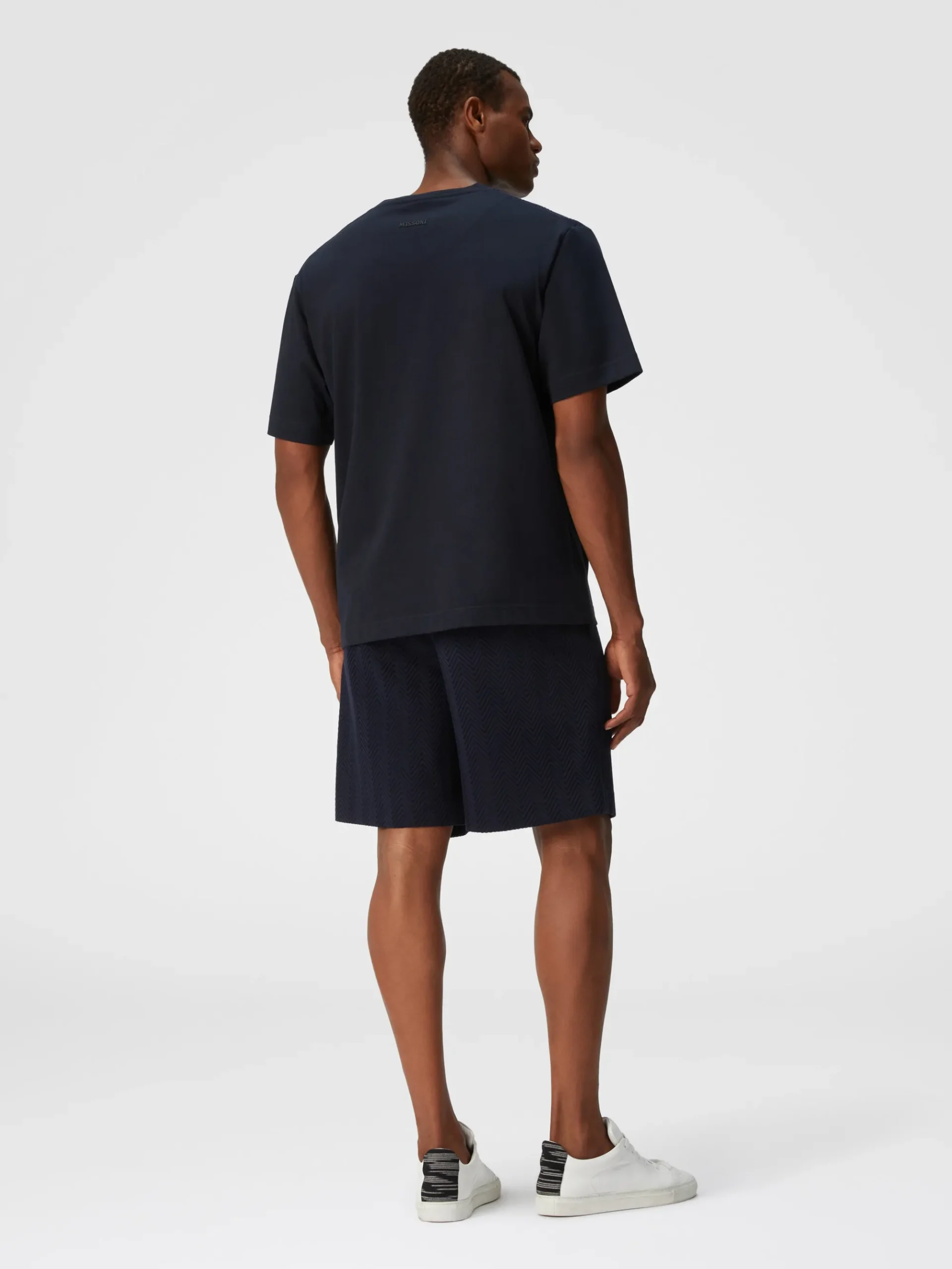 Cotton jersey T-shirt with zigzag insert