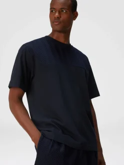 Cotton jersey T-shirt with zigzag insert