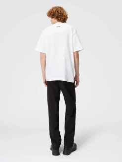 Cotton jersey T-shirt with zig zag embroidery