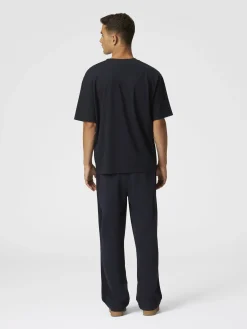 Cotton joggers with zig zag embroidery