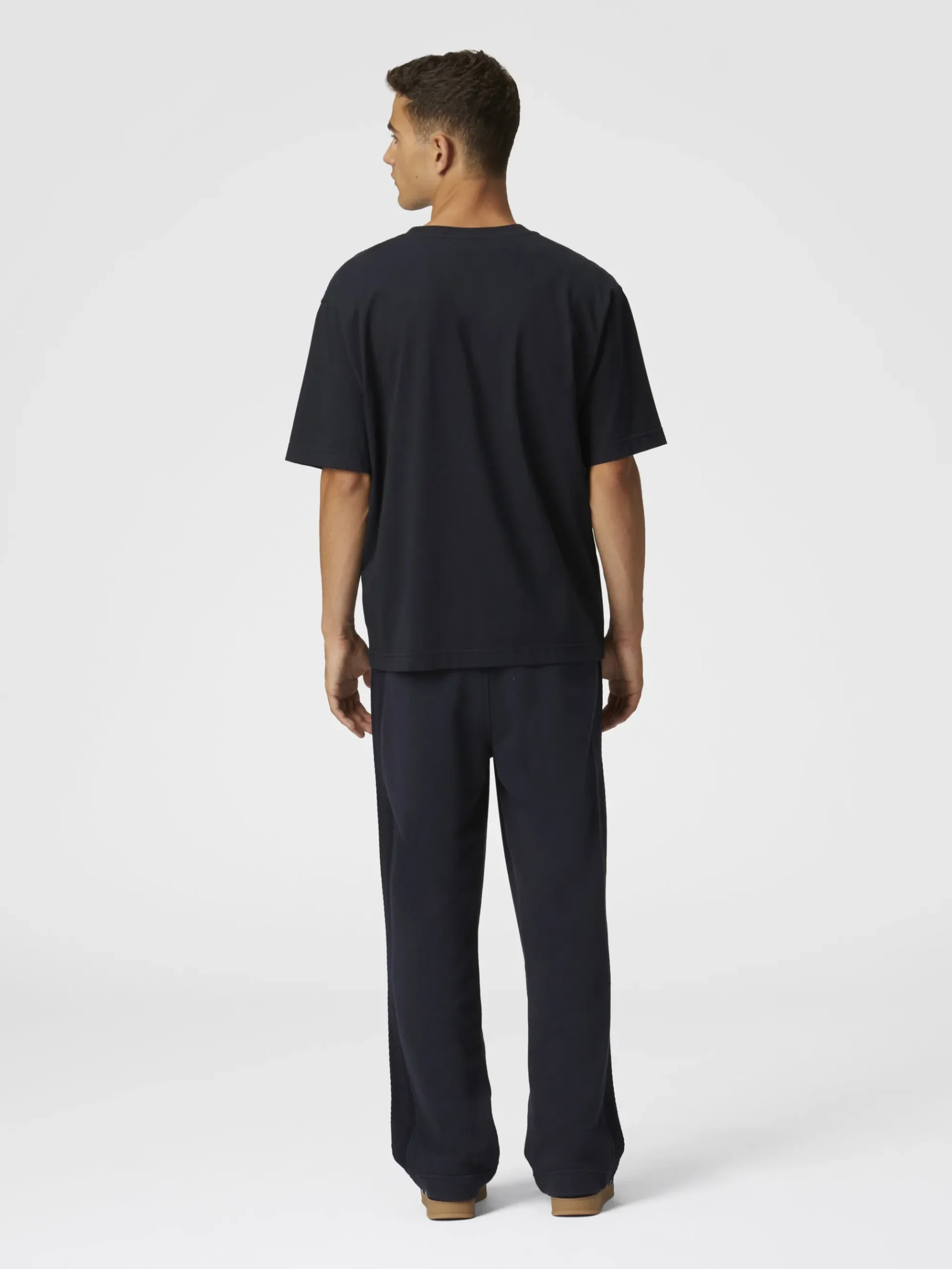 Cotton joggers with zig zag embroidery
