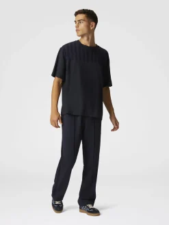Cotton joggers with zig zag embroidery