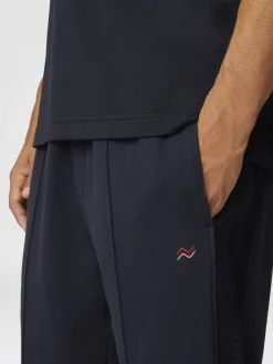 Cotton joggers with zig zag embroidery