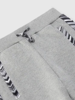 Cotton joggers with zigzag inserts