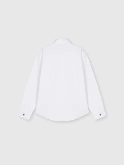Cotton shirt with zigzag detail on the breast pocket