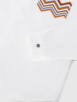 Cotton shirt with zigzag detail on the breast pocket
