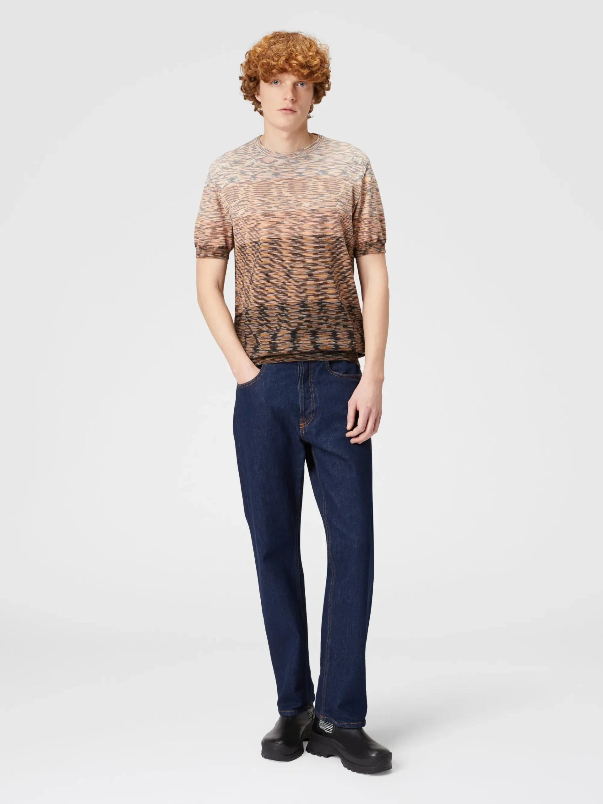 Cotton slub knit T-shirt