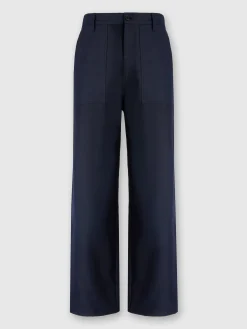 Cotton-blend drill cargo pants