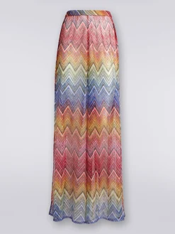 Cover up trousers in zigzag print fabric