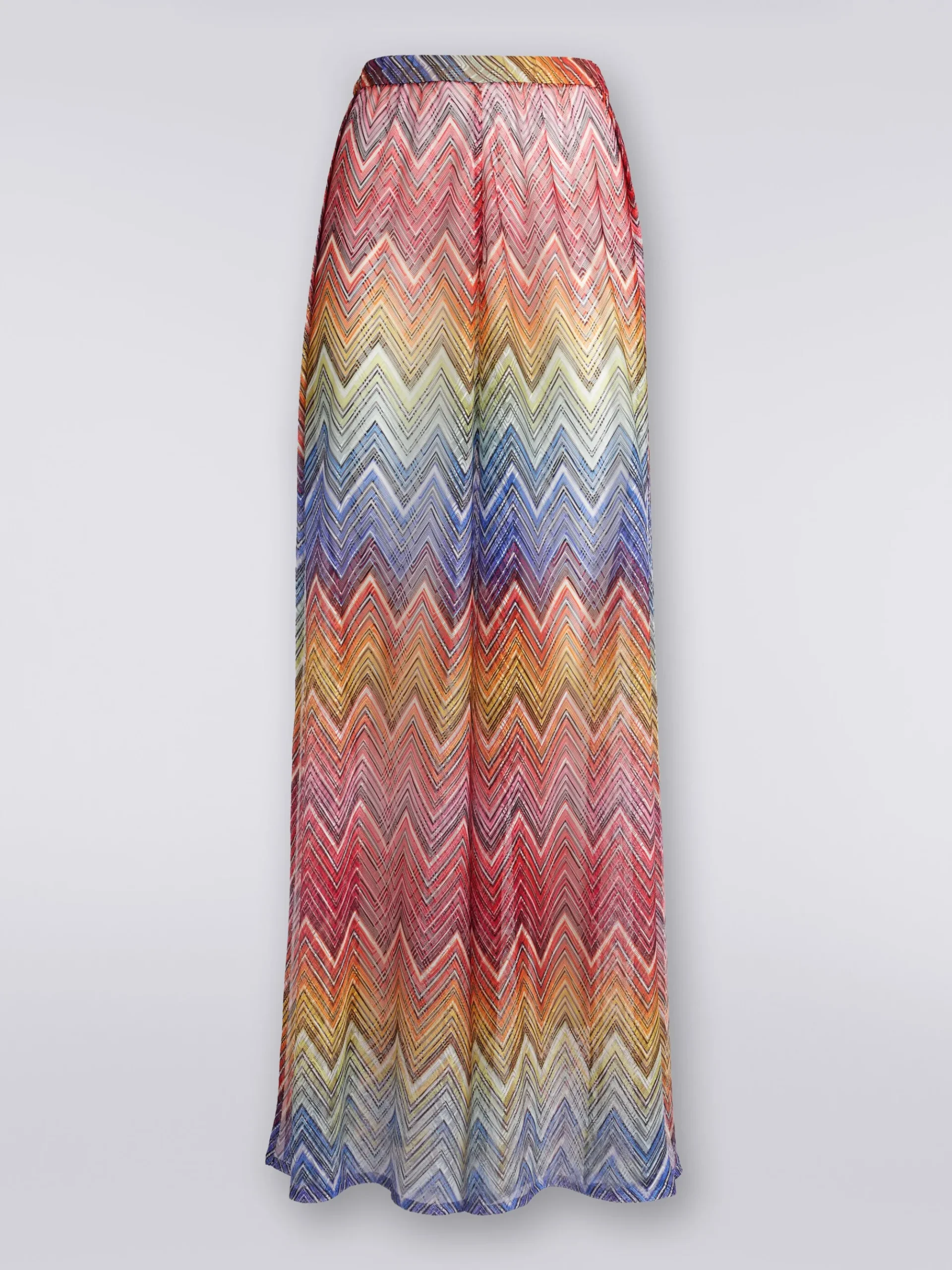Cover up trousers in zigzag print fabric