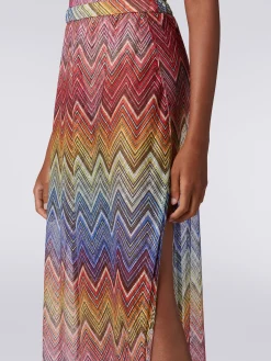 Cover up trousers in zigzag print fabric