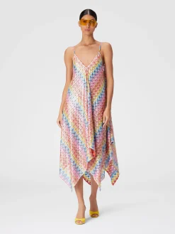 Cover-up dress with coated lace scarf