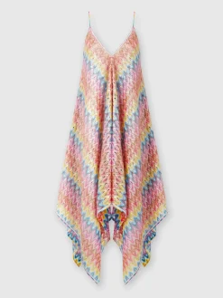 Cover-up dress with coated lace scarf