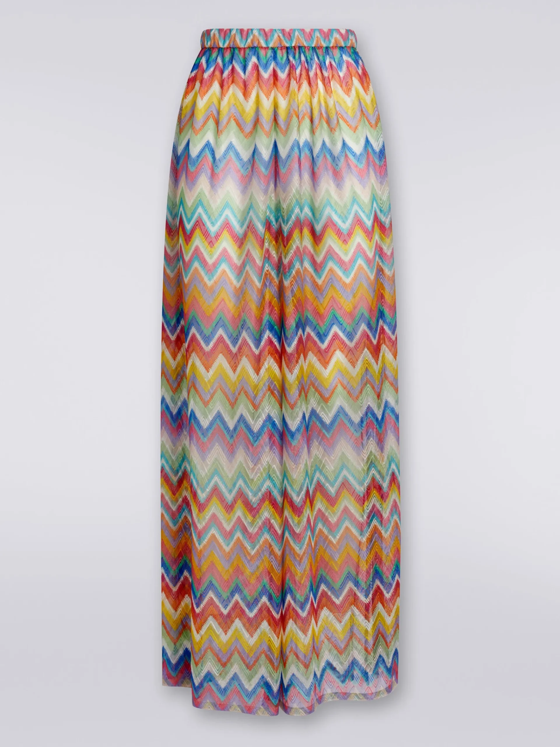 Cover-up trousers with zigzag print