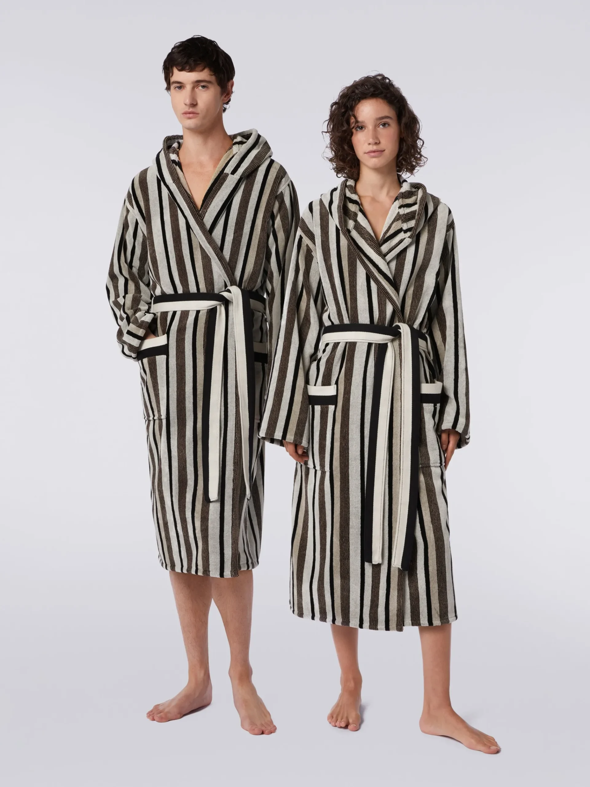 Craig striped cotton terry bathrobe
