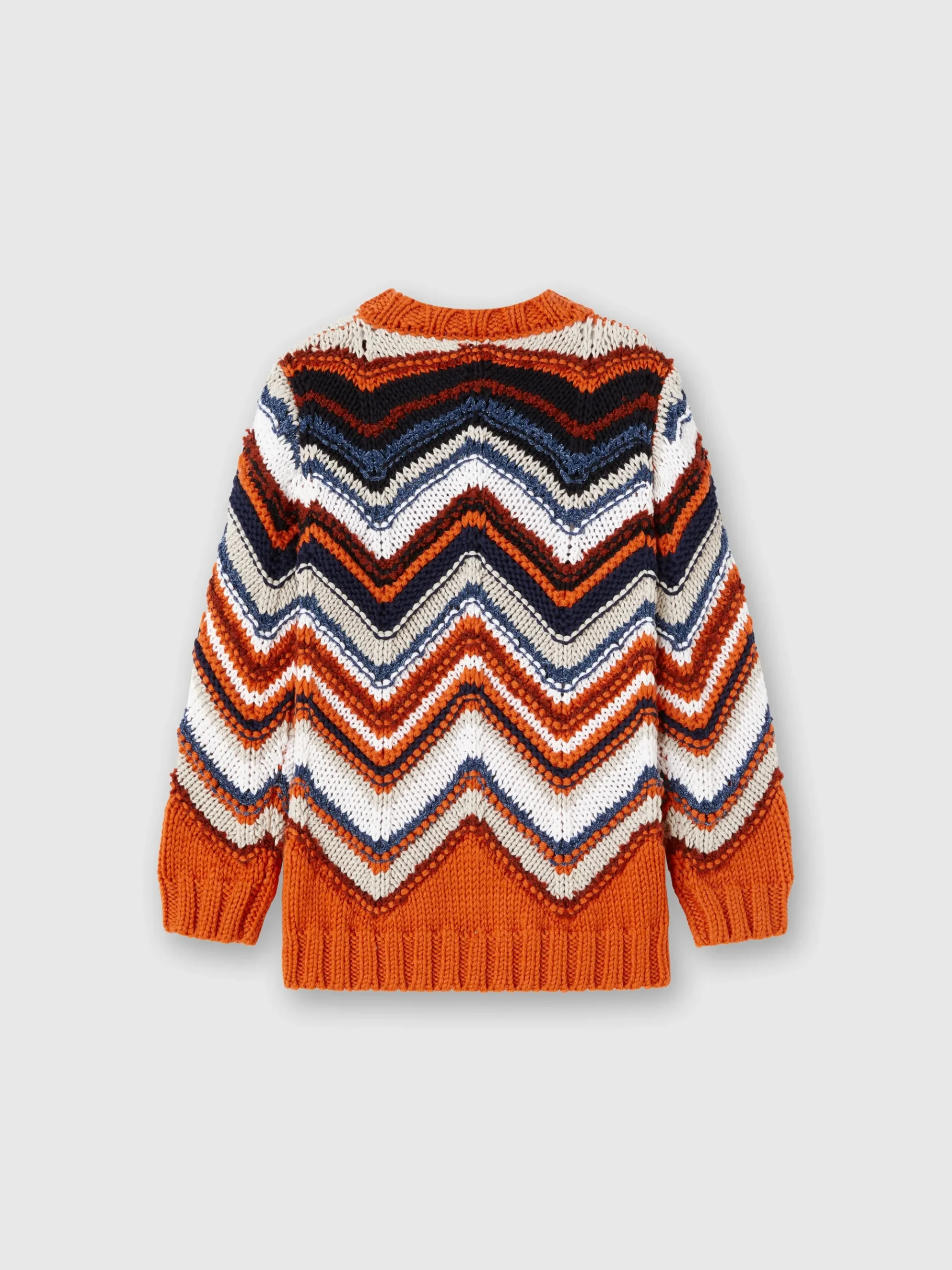 Crewneck pullover in cotton and wool blend