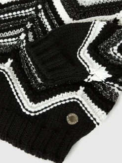 Crew-neck pullover in lamé wool blend
