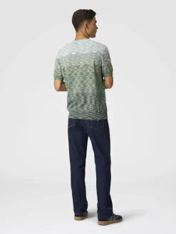 Crewneck T-shirt in dégradé slub cotton