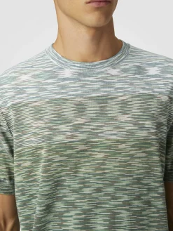 Crewneck T-shirt in dégradé slub cotton