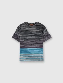 Crewneck T-shirt in slub cotton with logo
