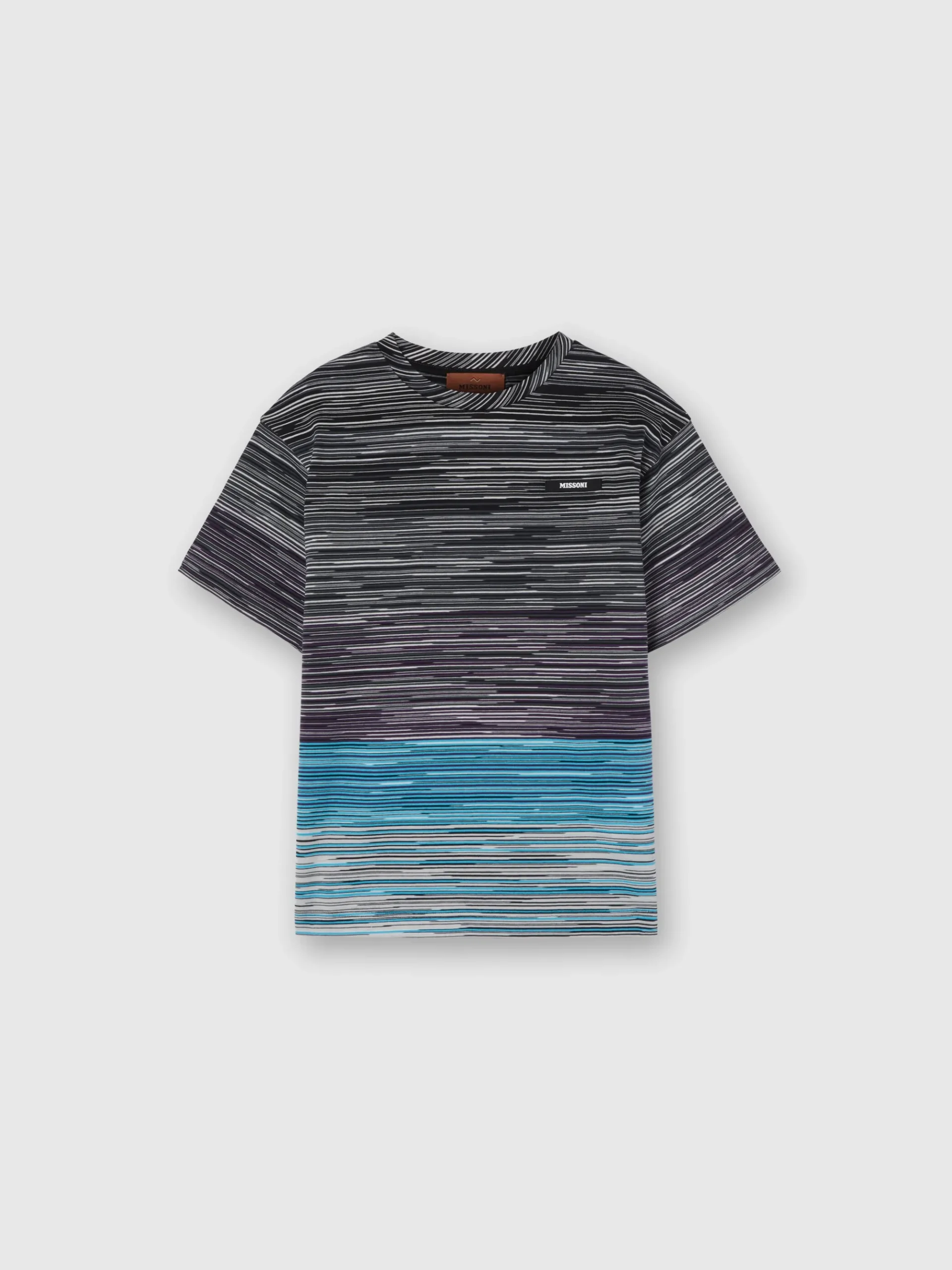 Crewneck T-shirt in slub cotton with logo