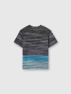Crewneck T-shirt in slub cotton with logo